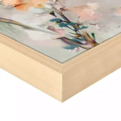 Cherry Blossom Blooms Birch Framed Canvas Print