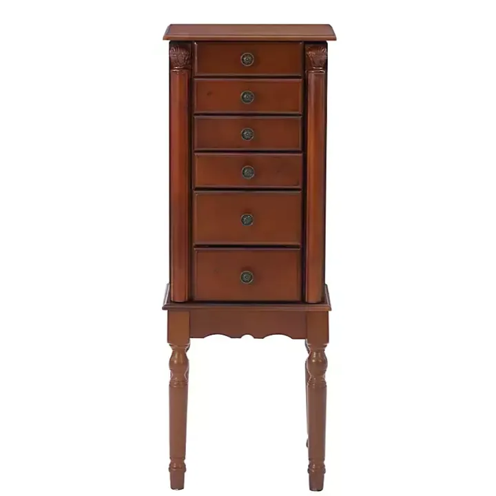 Cherry 5-Drawer Ollie Petite Jewelry Armoire
