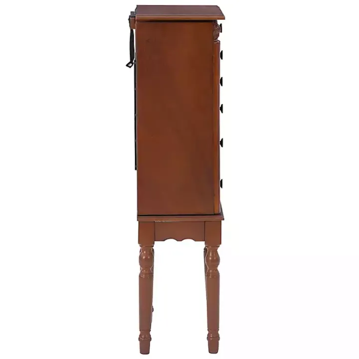 Cherry 5-Drawer Ollie Petite Jewelry Armoire