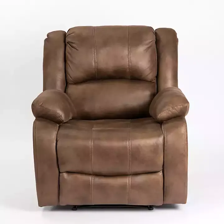 Chocolate Brown Faux Leather Barrett Recliner