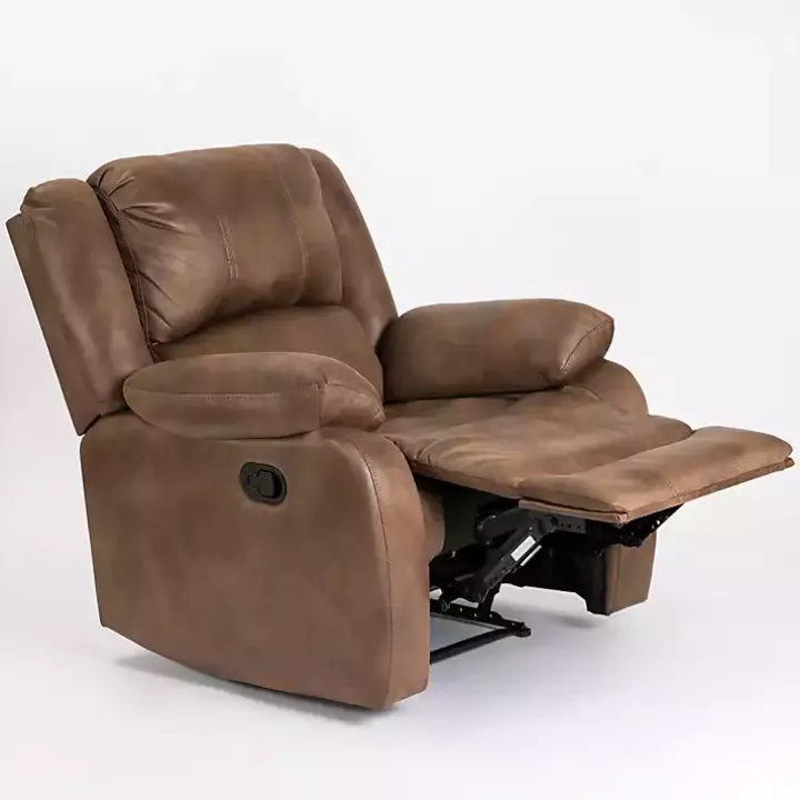Chocolate Brown Faux Leather Barrett Recliner