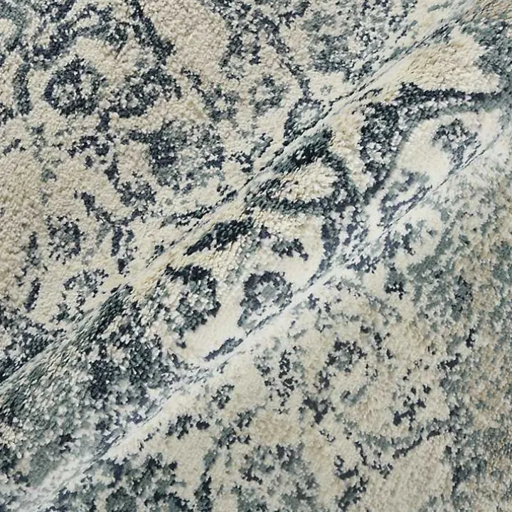 Cholet Ivory Blue Medallion Accent Rug, 2x3