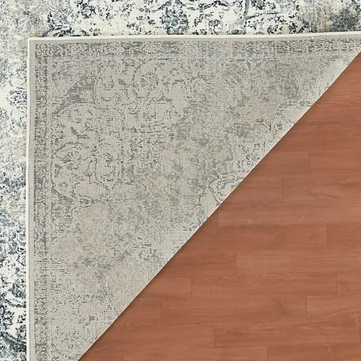 Cholet Ivory Blue Medallion Accent Rug, 2x3