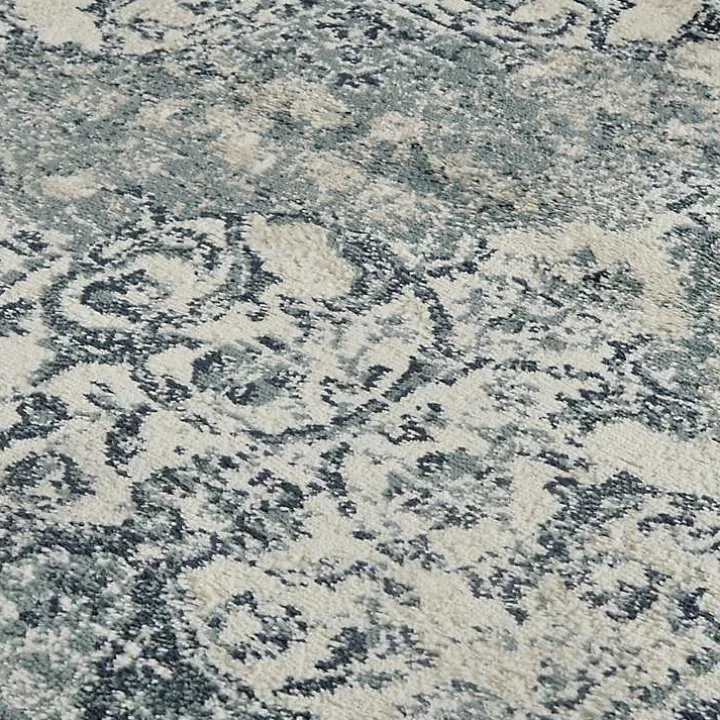 Cholet Ivory Blue Medallion Accent Rug, 2x3