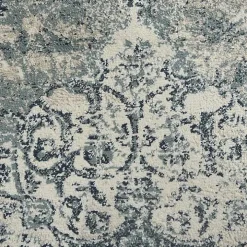 Cholet Ivory Blue Medallion Accent Rug, 2x3