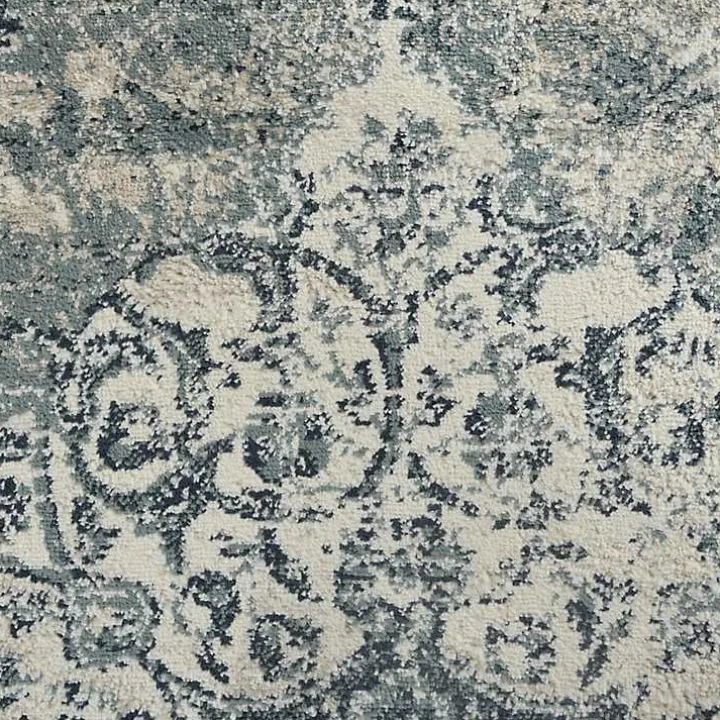 Cholet Ivory Blue Medallion Accent Rug, 2x3