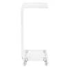 Clear Acrylic Curved Edge C-Table with Wheels