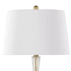 Clear Crackle Glass Penny Table Lamps, Set of 2