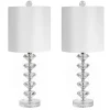 Clear Crystal Spindle Table Lamps, Set of 2