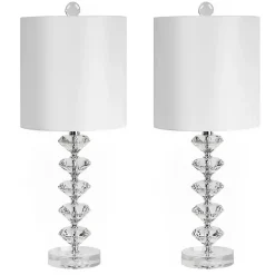 Clear Crystal Spindle Table Lamps, Set of 2