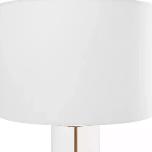 Clear Glass and Gold Stem Table Lamp