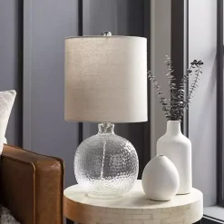 Clear Glass Hobnail Table Lamp