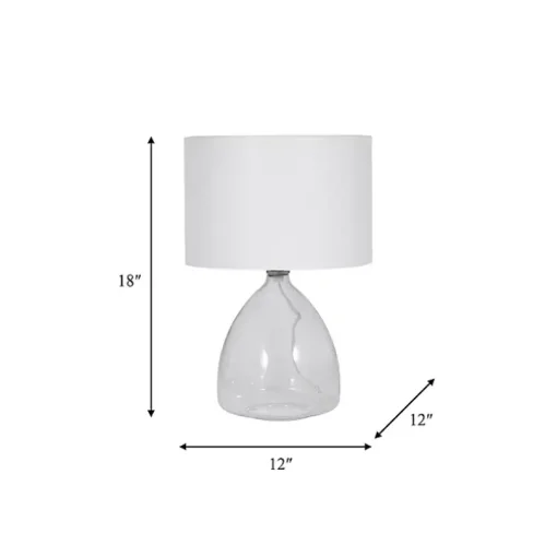 Clear Glass Tapered Table Lamps, Set of 2