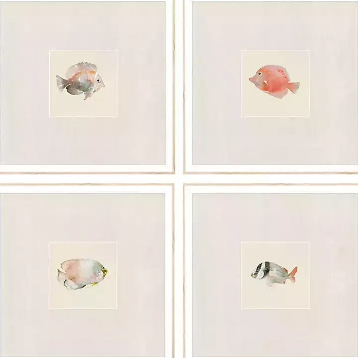 Coastal Medley Framed Art Prints, Set of 4