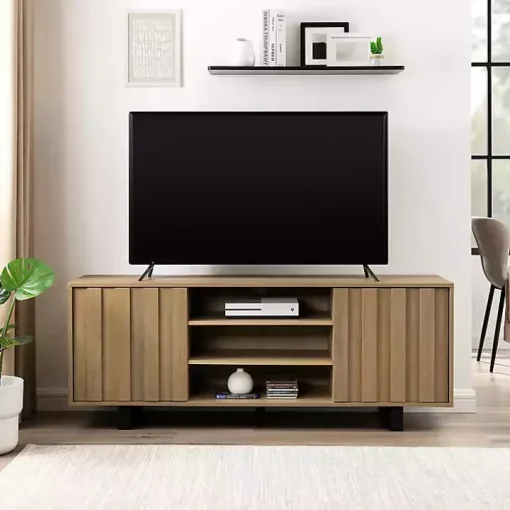 Coastal Oak Grooved Media Cabinet