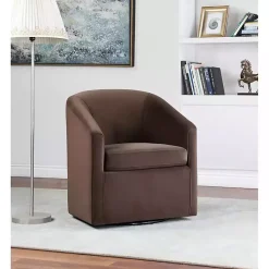 Coco Velvet Swivel Barrel Accent Chair