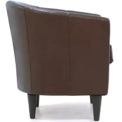 Cognac Faux Leather Winslow Accent Chair