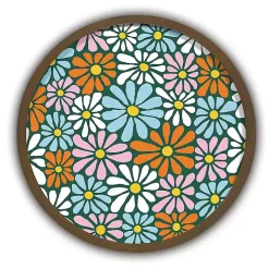 Colorful Flowers Round Framed Wall Art