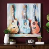 Colorful Guitars Canvas Art Print