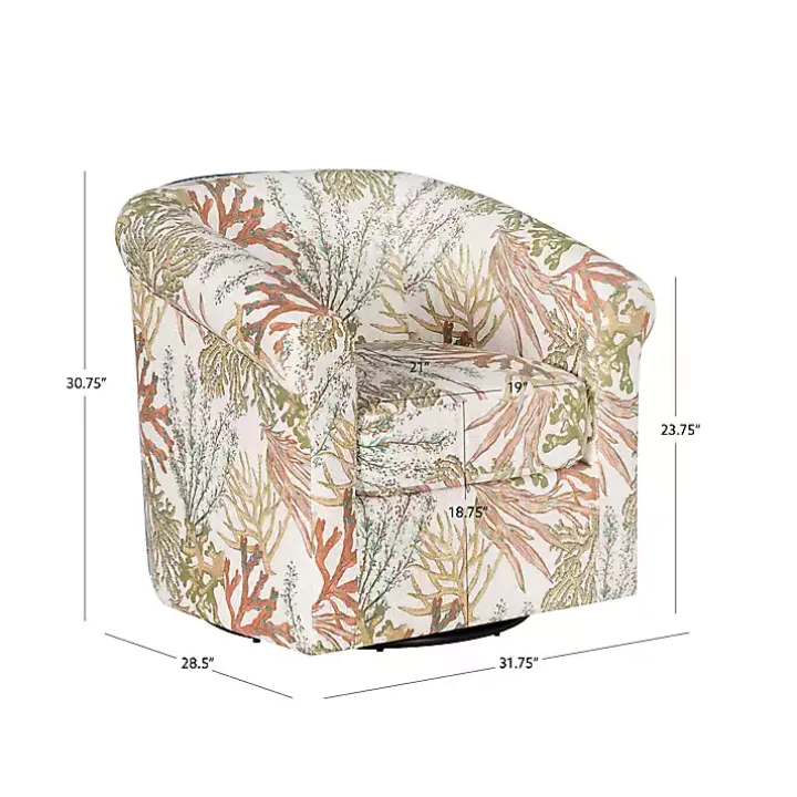 Colorful Ocean Bonnie Swivel Accent Chair