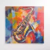 Colorful Saxophone Canvas Art Print