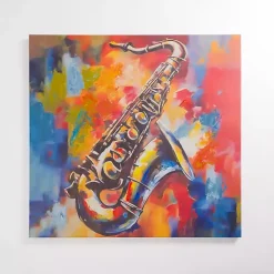 Colorful Saxophone Canvas Art Print