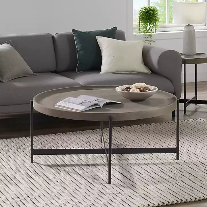 Concrete Round Tray Top Coffee Table