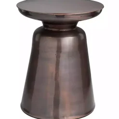 Copper Metal Accent Table with Bell Shaped Base