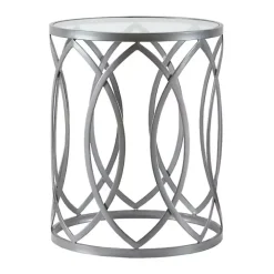 Corey Geometric Gray Accent Table