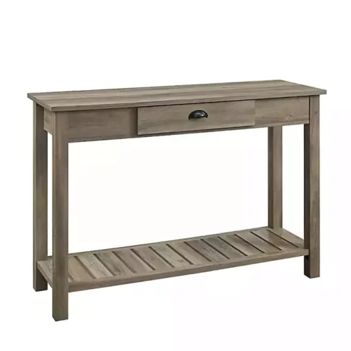 Country Style Graywashed Console Table
