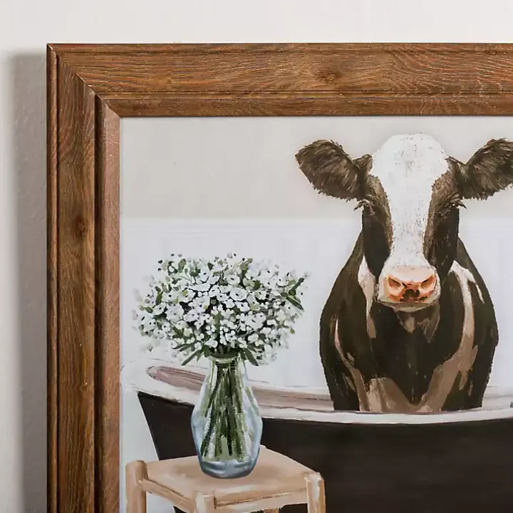 Cows in the Bathtub Framed Art Prints, Set of 2