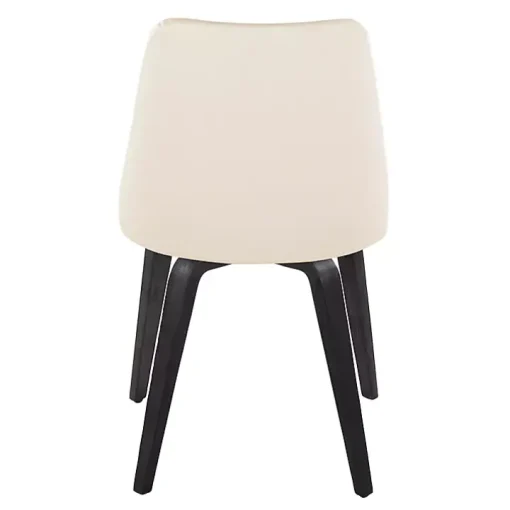 Cream & Black Faux Leather Dining Chairs, Set of 2