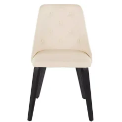 Cream & Black Faux Leather Dining Chairs, Set of 2