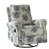Cream and Blue Vintage Floral Rocking Recliner