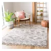 Cream and Navy Moroccan Fringe Shag Rug, 5x7