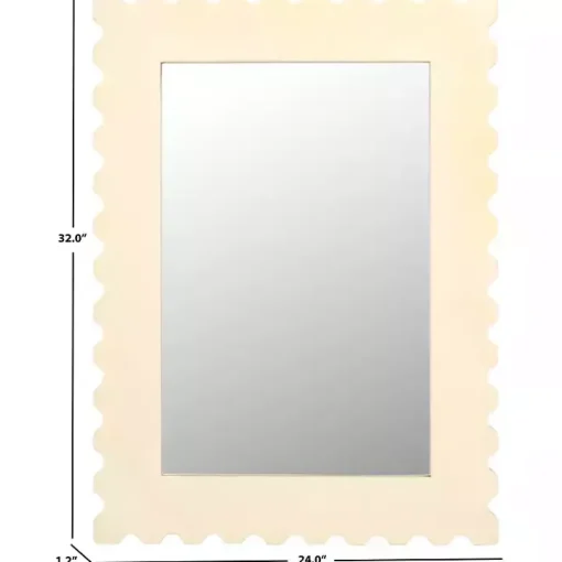 Cream Angular Scalloped Nadia Wall Mirror