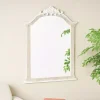 Cream Arched Rectangle Scroll Wall Mirror