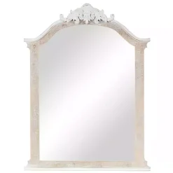 Cream Arched Rectangle Scroll Wall Mirror