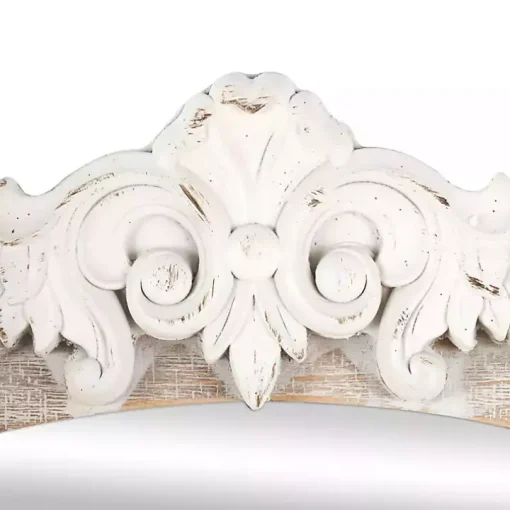 Cream Arched Rectangle Scroll Wall Mirror