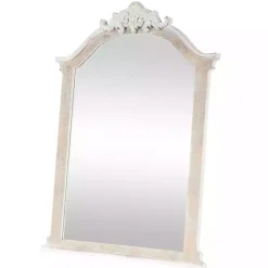Cream Arched Rectangle Scroll Wall Mirror
