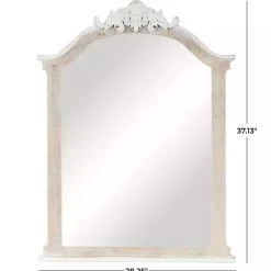 Cream Arched Rectangle Scroll Wall Mirror