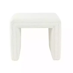 Cream Boucle Arch Ottoman