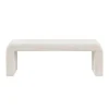 Cream Boucle Waterfall Bench, 52 in.