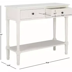 Cream Carved 2-Drawer Console Table