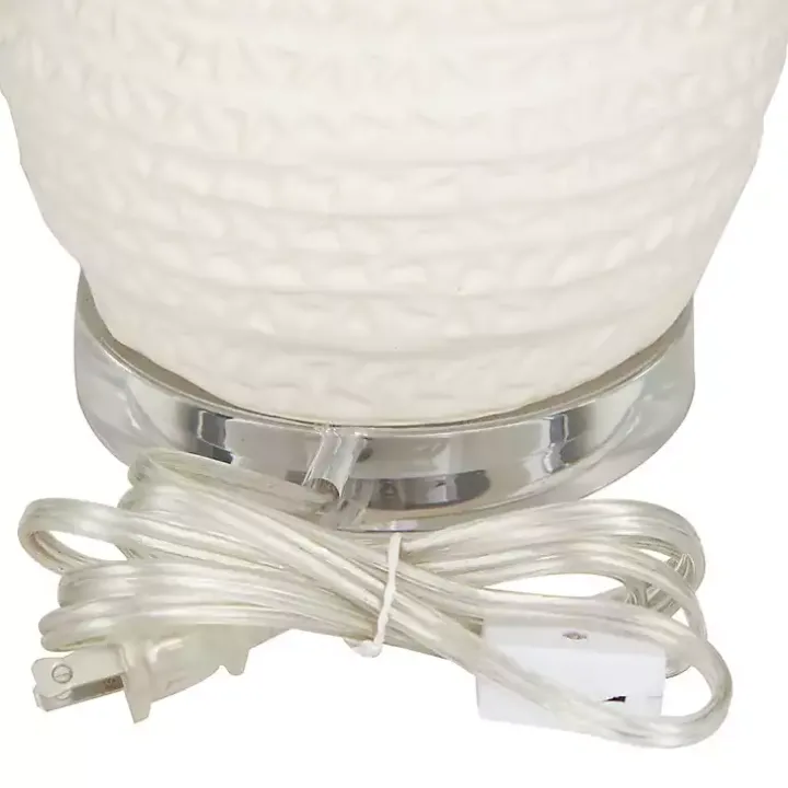 Cream Ceramic Gourd Table Lamp