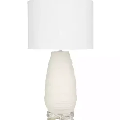 Cream Ceramic Gourd Table Lamp