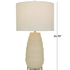 Cream Ceramic Gourd Table Lamp