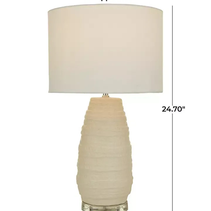 Cream Ceramic Gourd Table Lamp