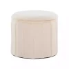 Cream Collapsible Storage Ottoman