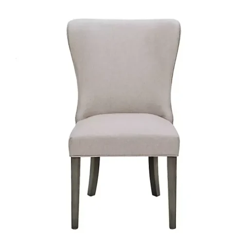 Cream Curved Back Upholstered Dining Chair